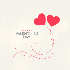 sweet valentine's day card design with two floating hearts