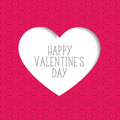 pink valentine's day background with paper cut heart shape