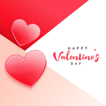 stylish valentine's day background with two hearts
