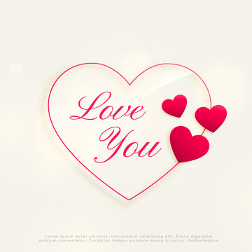 love you design background with heart shapes