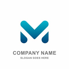 Monogram Letter M Geometric Square Cirlce Digital Technology Computer Business Company Stock Vector Logo Design Template