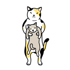 Cat vector kitten icon calico logo illustration character Baby Animals cartoon symbol clip art