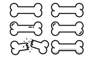 bone vector dog bone logo icon character illustration cartoon clip art halloween
