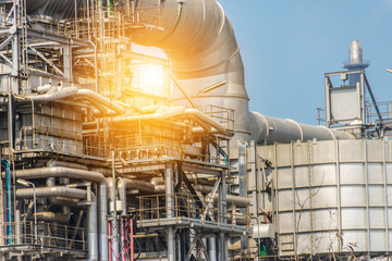 Industrial zone. Plant oil and gas refinery industry.