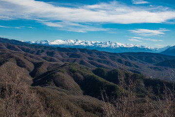 Mountain view from tsepelovo village (zagorochoria) in Epirus Greece