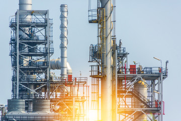 Industrial zone. Plant oil and gas refinery industry.