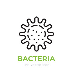 bacteria, microbe linear icon on white