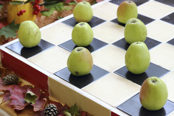 Apples on chessboard