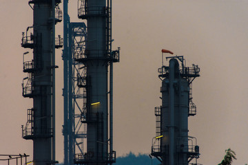 Industrial zone. Plant oil and gas refinery industry.
