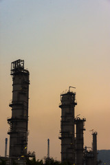 Industrial zone. Plant oil and gas refinery industry.