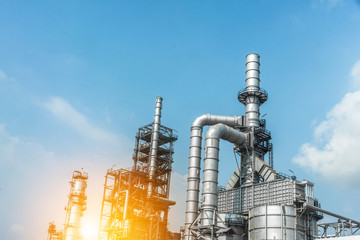 Industrial zone. Plant oil and gas refinery industry.