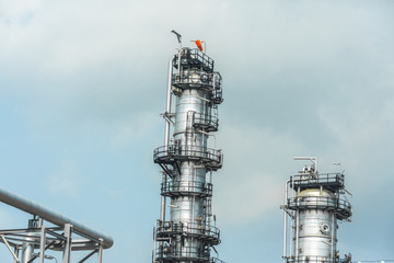 Industrial zone. Plant oil and gas refinery industry.