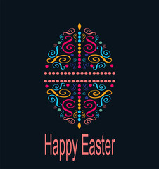 Happy Easter background with ornament details vector illustration