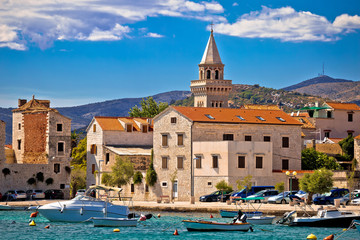 Ancient architecture and waterfront of Kastel Stafilic - obrazy, fototapety, plakaty