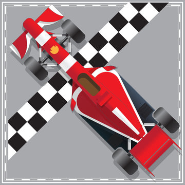 Racing car. View from above. Vector illustration