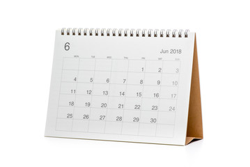 Minimal desk calendar 2018 isolated