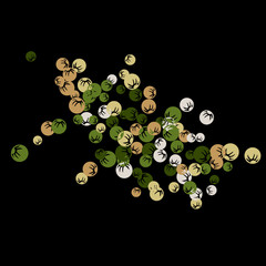 Vector Confetti Background Pattern. Element of design. Colored stylized berries on a purple background