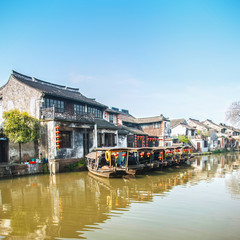 Fototapeta na wymiar Xitang is an ancient water town well known throughout China, located in Jiashan county of Zhejiang Province, with a history of more than one thousand years.