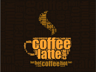 coffee icon word cloud design