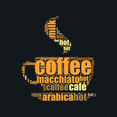 coffee icon word cloud design