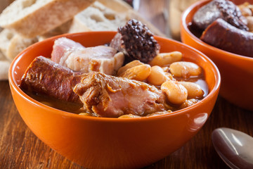 Bowl with fabada asturiana
