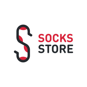 Creative Concept for Socks Shop Store. Logo Design Template with Letter S