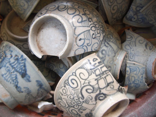 a lot of antique and crockery