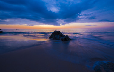 Fototapeta na wymiar Sunset at Nai Thon beach