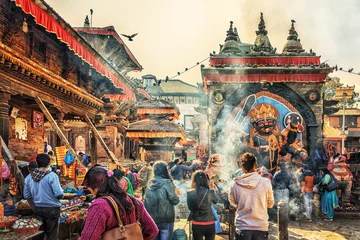 Fotobehang Nepal Kala Bhairava-tempel, Kathmandu, Nepal
