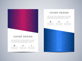 Abstract cover or poster design, with futuristic hexagonal background, vector illustration.