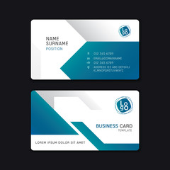 Fototapeta premium Business card template design blue tone.