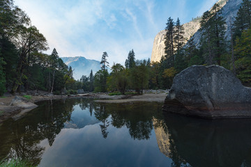 Yosemite National Park, Mirror Lake view in autumn