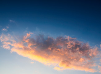 blue sky with cloud in sunset