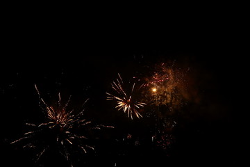 The amazing fire theater that the new year begins is fireworks that flicker over the panorama of...