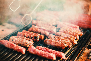 Meat on the grill