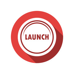 Launch button flat design icon