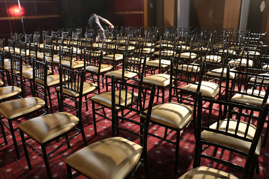 chair in a row in auditorium