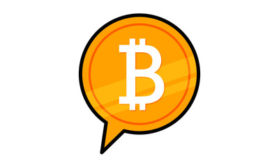Bitcoin Speech Bubble Illustration. Cryptocurrency symbol concept.