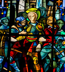 Stained Glass in Rouen Cathedral - Joan of Arc