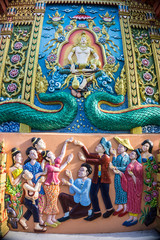 Fototapeta na wymiar Murals of WatNakprok Temple Bangkok Thailand