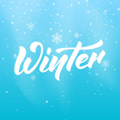 Winter. Seasonal banner with Winter lettering and snow