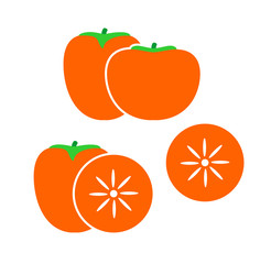Persimmon logo. Isolated persimm on white background
