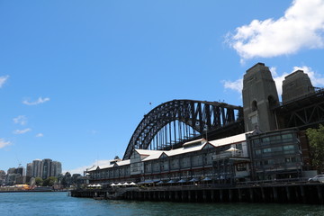 Fototapeta premium Dawes Point and Harbour Bridge in Sydney, New South Wales Australia