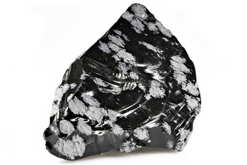 snowflake obsidian isolated on white background