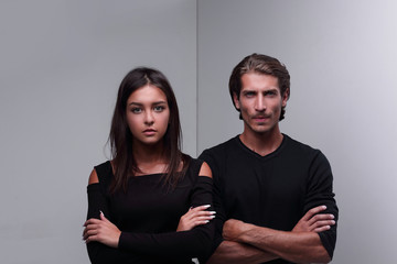 closeup.serious young couple.