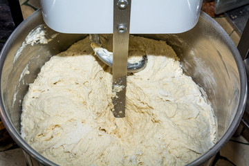 Professional mixer for pizza dough. Close-up