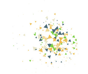 Colorful Shatter Vector Background. Atomic Bomb Explosion, Blast, Bang, Boom Concept. Broken Glass, Technology Futuristic Design. Moving Colorful Shatter Fragments. Cool Falling Triangles Explosion