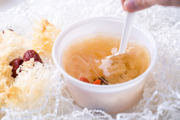 Tremella soup in white. and It is a traditional Chinese health products, sweet and delicious.