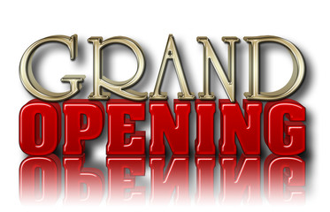 Stock Illustration - Grand Opening, 3D Illustration, Isolated Against the White Background.