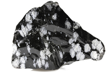 snowflake obsidian isolated on white background